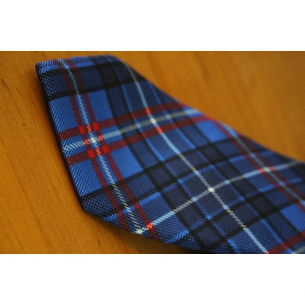 CANTINI FIRENZE Handmade Italy Silk Tie Blue Red Black Plaid Mens Necktie